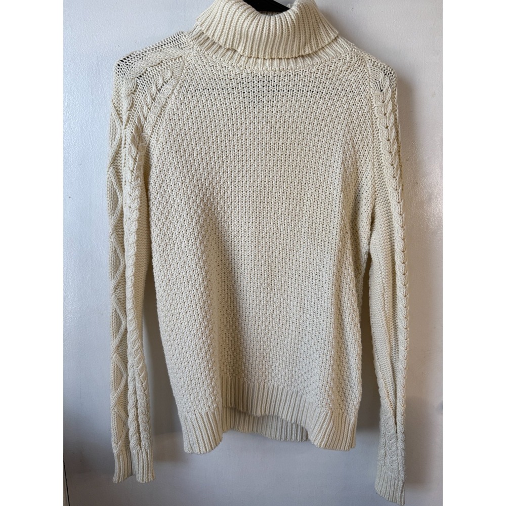 NWOT Lauren Ralph Lauren Women Cable Knit Turtleneck Sweater Cream/Ivory Medium